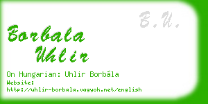 borbala uhlir business card